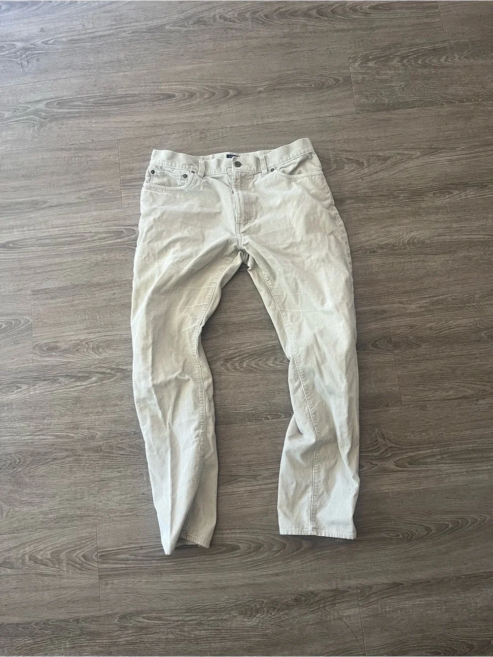 J.Crew The Sutton Mens 32x30 Ivory Corduroy Straight Leg Pants Cotton Mid Rise